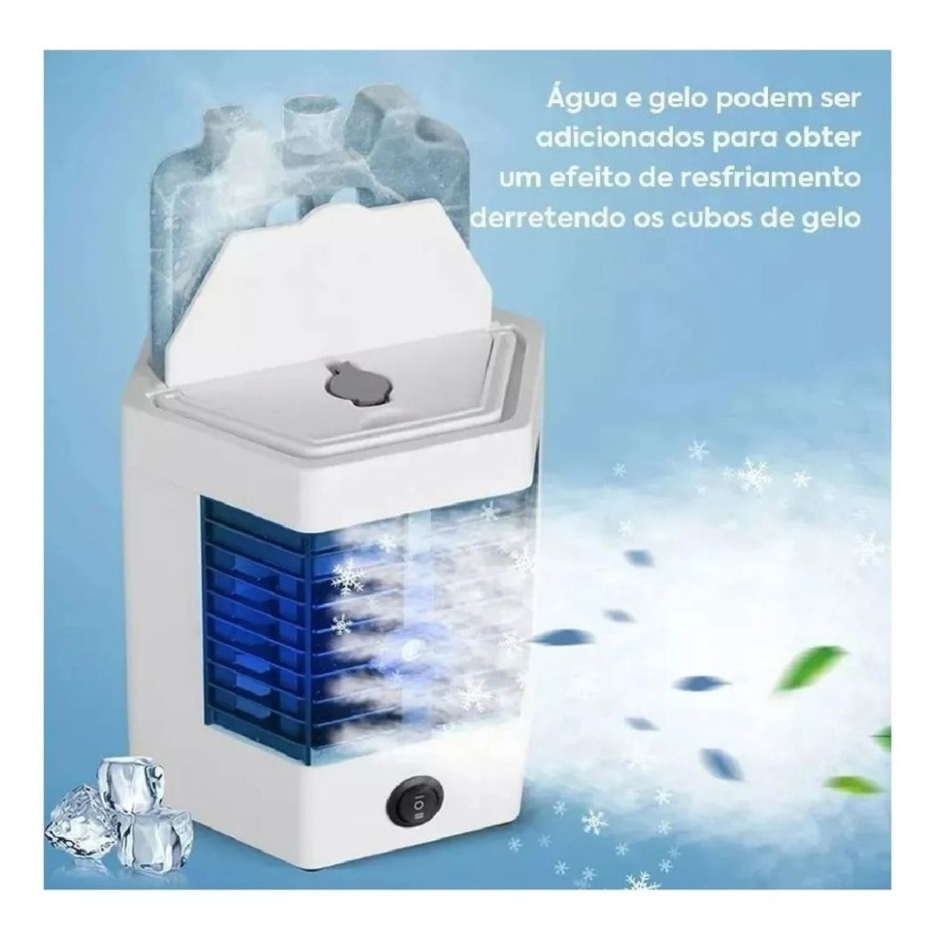 Mini Climatizador Ar Condicionado Portatil Original Usb Umidificador Gelado