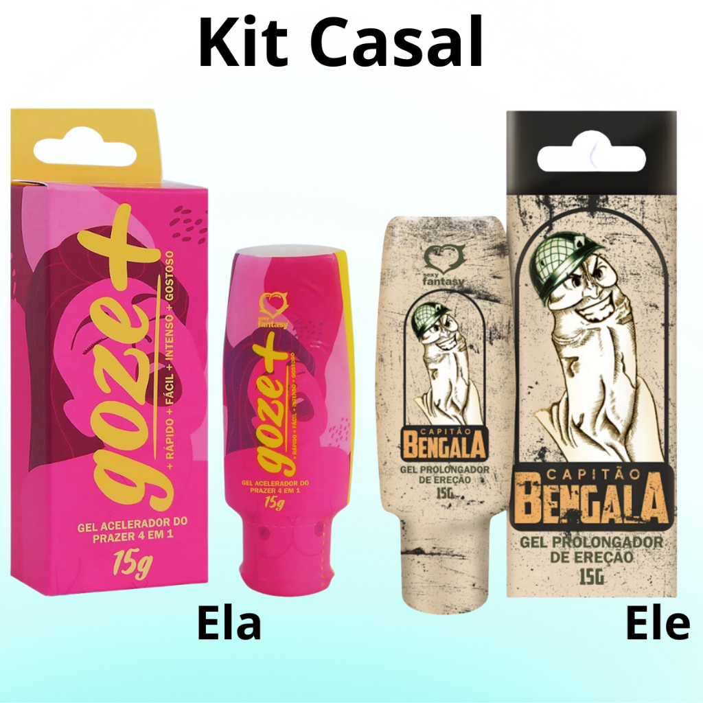 Kit Casal Gel Excitante Fetiche Casal Lubrificante Masculino Retardante