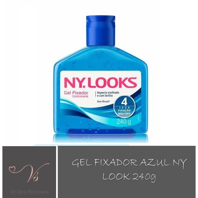 Gel Fixador 240g Ny Look Azul Fixação Mega Forte