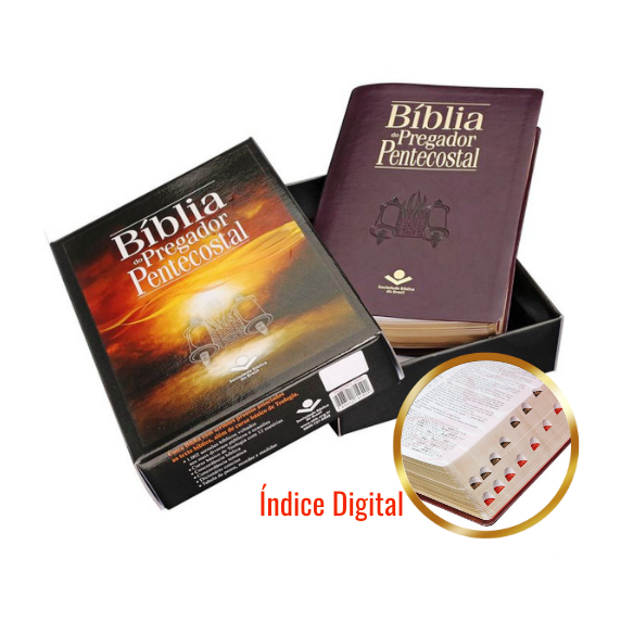 Bíblia do Pregador Pentecostal Vinho Grande - ARC - Referência Concordância Estudos e com Caixa Promoção