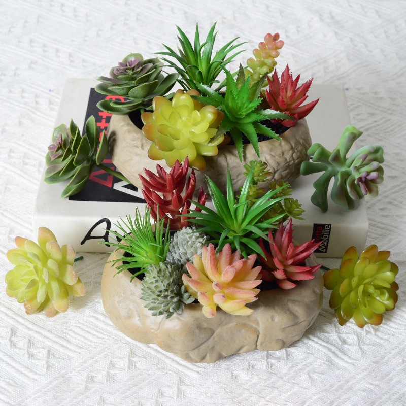 Conjunto c/6 ou 10 Suculentas Artificiais Decorativas Vários estilos de mistura e combinação (ENVIO ALEATORIO)