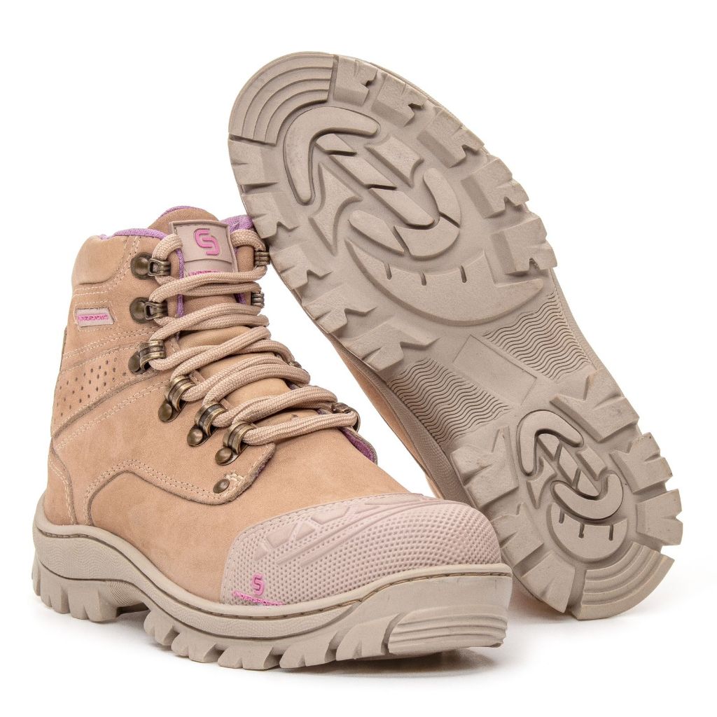 Bota Coturno Feminina Adventure Segurança com C.A Anti Perfuro Bico pvc