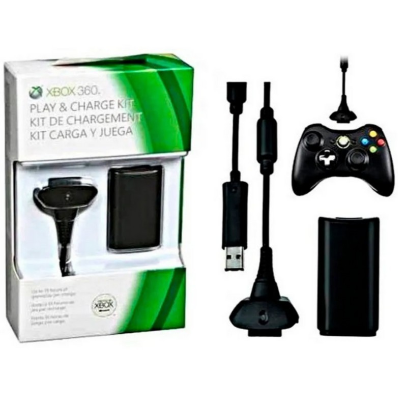 Kit Bateria +Carregador Controle Xbox 360 Manete
