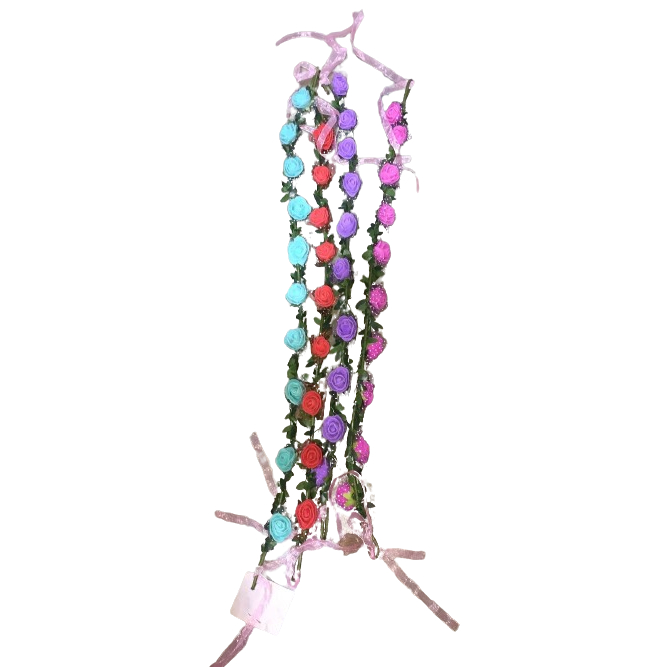 Kit C/12 Tiaras Carnavalescas de Flores Coloridas (R$6,99 cada)