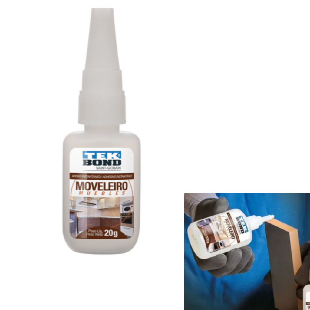 Adesivo Cola Artesanato N3 Tek Bond Instantâneo 20ga para Reparar Fabricar Moveis MDF Madeiras Em Geral