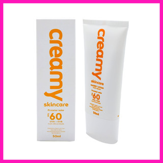 Creamy Protetor Solar FPS 60 UVA + UVB 50ml (Fórmula Aquosa de Alta Proteção, Toque Seco e Rápida Absorção)