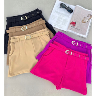 Short Feminino Alfaiataria Com Cinto Estiloso