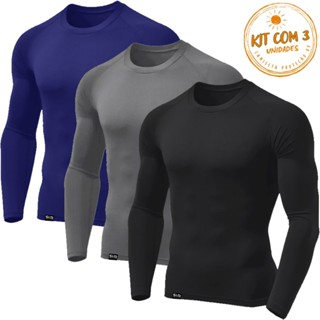 ￼Kit com 3 Camisetas Masculinas Térmica