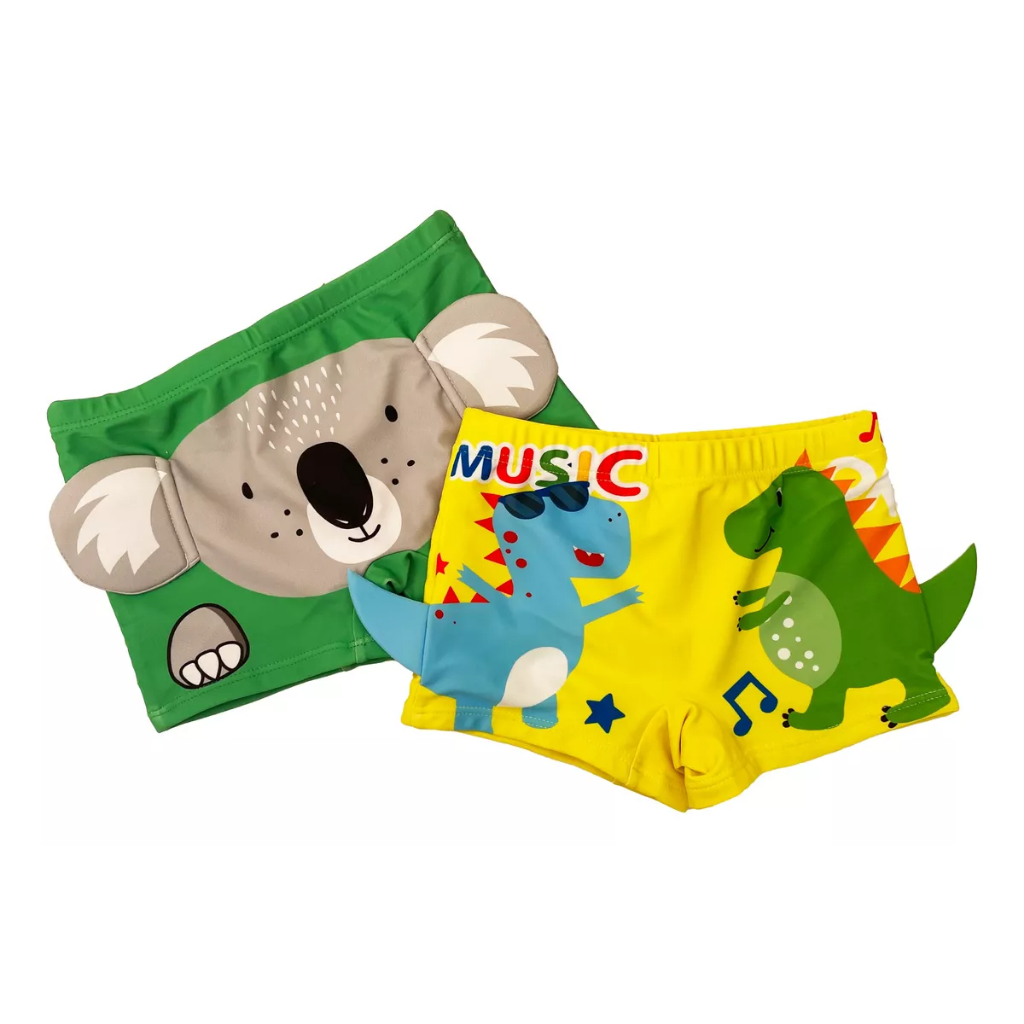 KIT 2 Sunga Boxer Bebê Infantil Juvenil Proteção Solar Uv Estampa Sortida Verão Piscina Natação