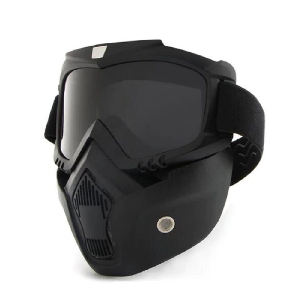 Kit Para Capacete Aberto Moto  Jet-Ski Máscara Óculos Protetor - Várias Cores Lente Espelhada