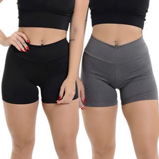 Shorts Legging Academia Fitness Meia Coxa Reforçado Feminino Tecido Grosso Zero Transparencia