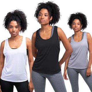 Kit 3 Camisetas Regata Feminina De Academia Moda Fitness