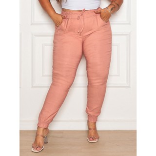 Calça Feminina Plus Size Jogger Modelagem Premium em Bengaline