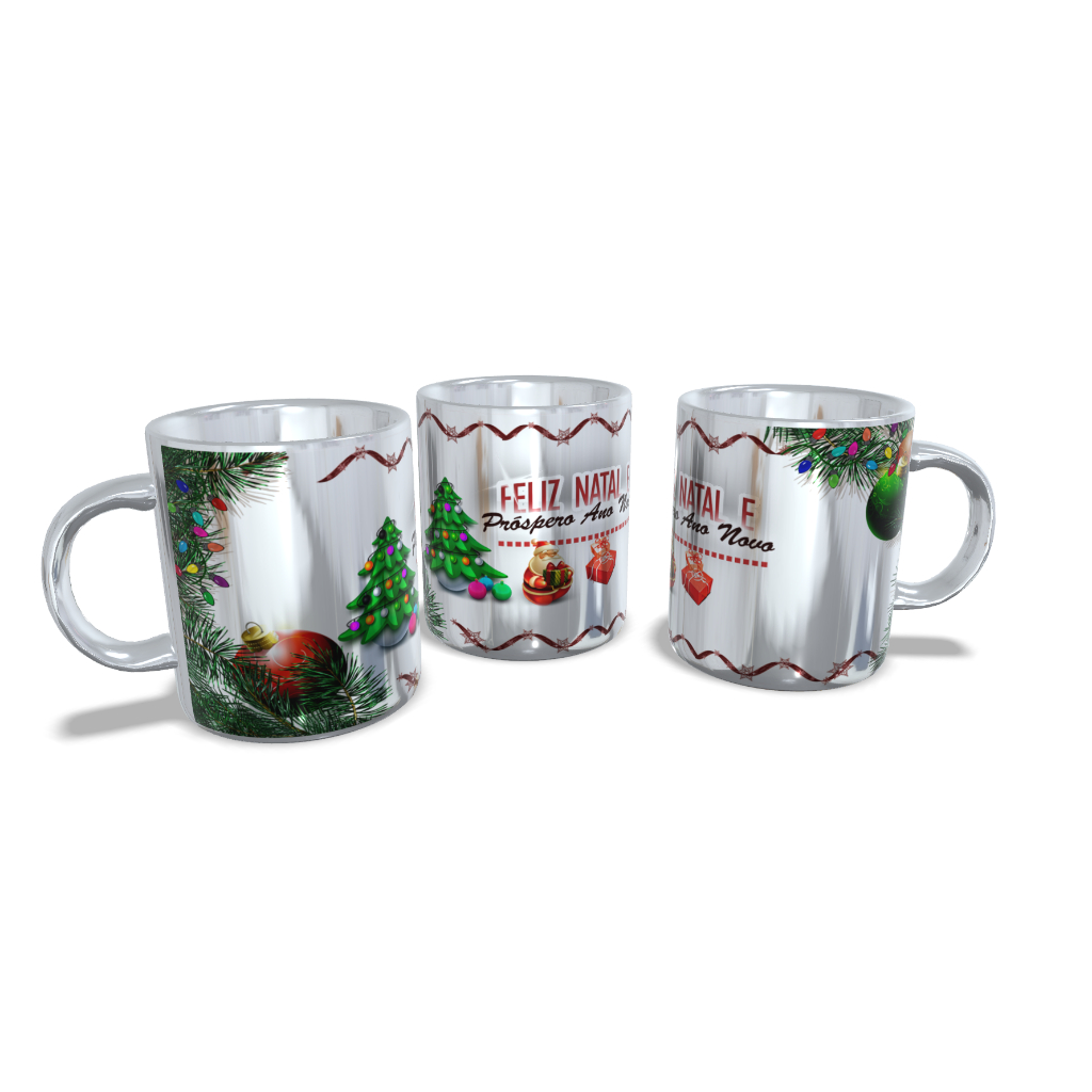 Caneca Cerâmica/Porcelana/Polímero 325ml - Natal - Feliz natal Presente Paisagens Paisagem Casa Casas Pinheirinho Pinheirinhos Pinheiro Arvore Natalinp NatalçinaLembrancinha Papai Noel Frases de natal merry christmas