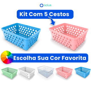 Kit 5 Cestos Organizadores Multiuso 16x12x6Cm
