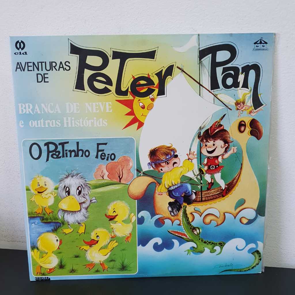 LP Vinil Aventuras de Peter Pan Branca de Neve, Etc. Amarelo Colorido DECORATIVO Decoração