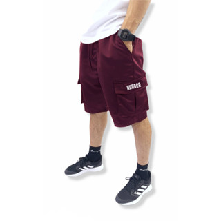 Bermuda Cargo Corta Vento Verão Masculina 5 Bolsos Bordo