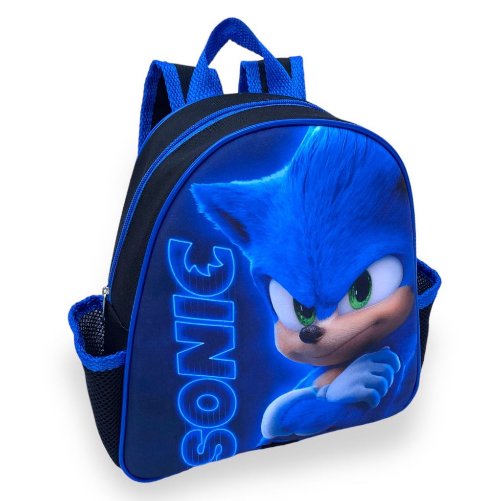 Imagem Mochila Infantil Sonic Menino Bolsa Creche e Passeio Desenho Filme Resistente Criança