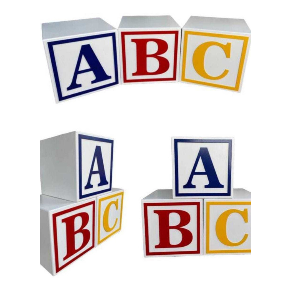 cubo mdf/Cubo COM A LETRA C / Decoração de Festa / Decoração Revelação MDF 30CM / Chá de Bebê