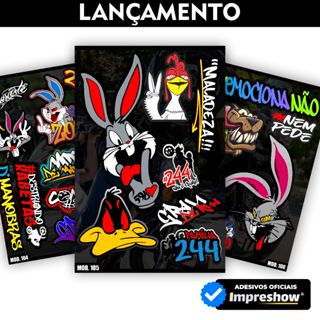 Cartela de Adesivos impreshow - Moto Carro Bike Caminhão coelho 244  | Varios Modelos VR02 em Oferta na Shopee