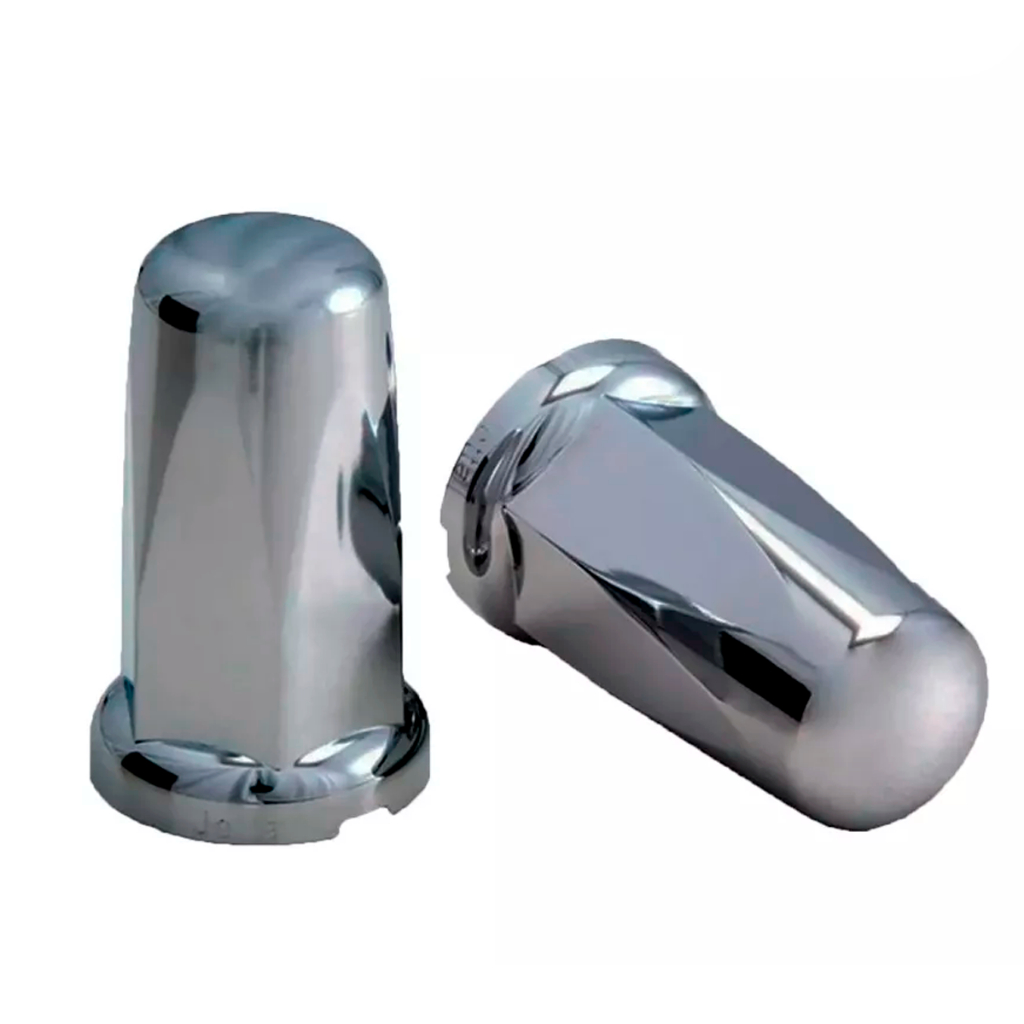 KIT CAPA TAMPA PORCA BELGA CROMADA 32MM 33MM CAMINHÕES E ÔNIBUS