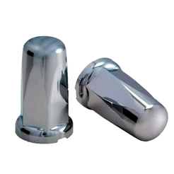 KIT CAPA TAMPA PORCA BELGA CROMADA 32MM 33MM CAMINHÕES E ÔNIBUS