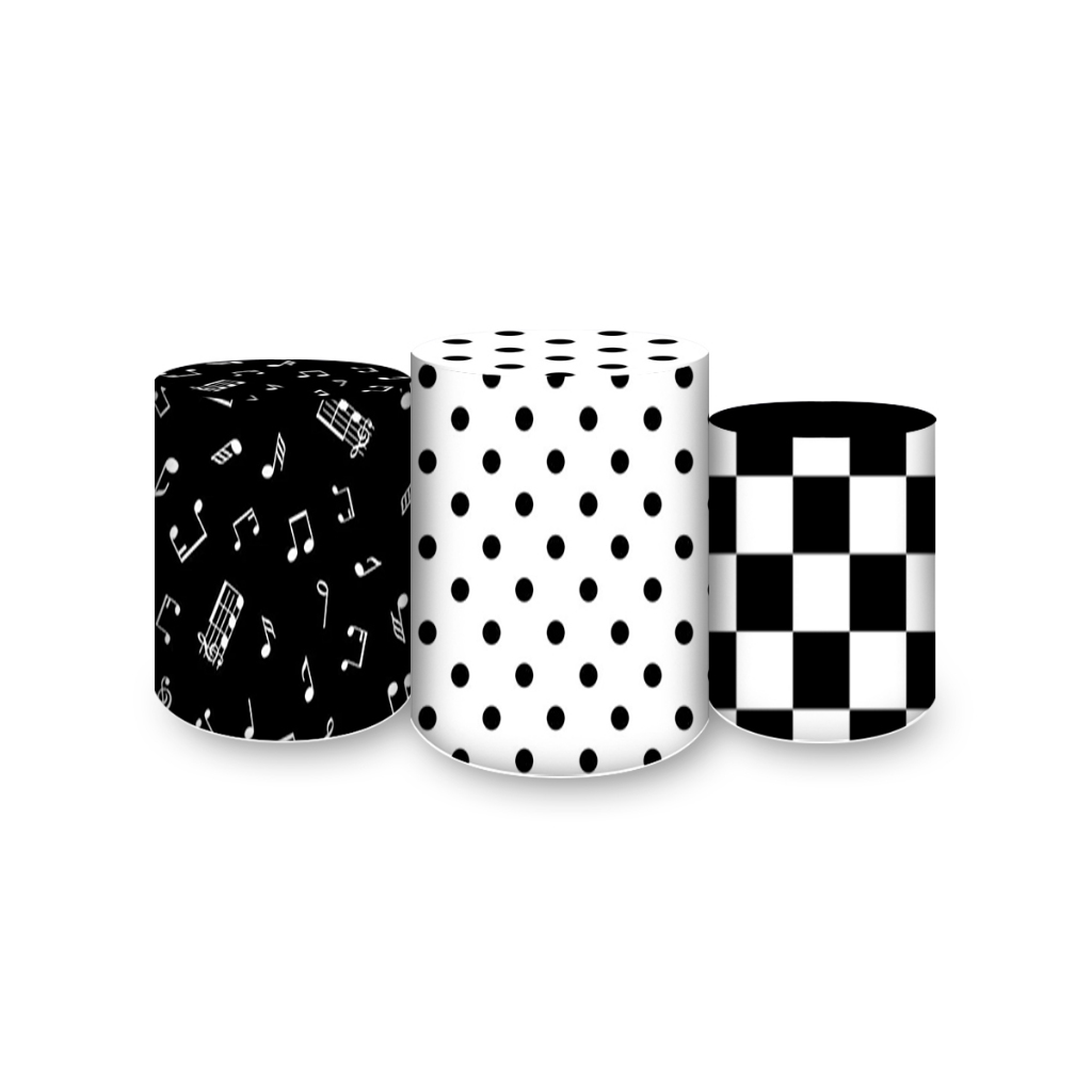 Kit 3 Capas de Cilindro Sublimados Temas Retro/Anos 80