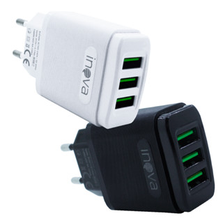 Kit 2 Carregador Celular 3 Entradas Fonte USB Rápido 5.1A