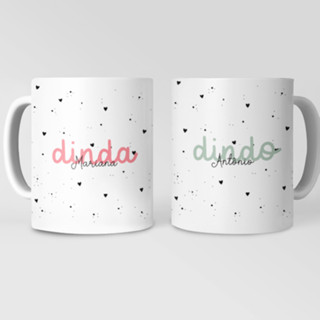 Canecas dindo e dinda batismo batizado dindos presente lembrança