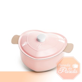 Panela em Formato de Coração com Revestimento Antiaderente com Tampa Parada da Panela