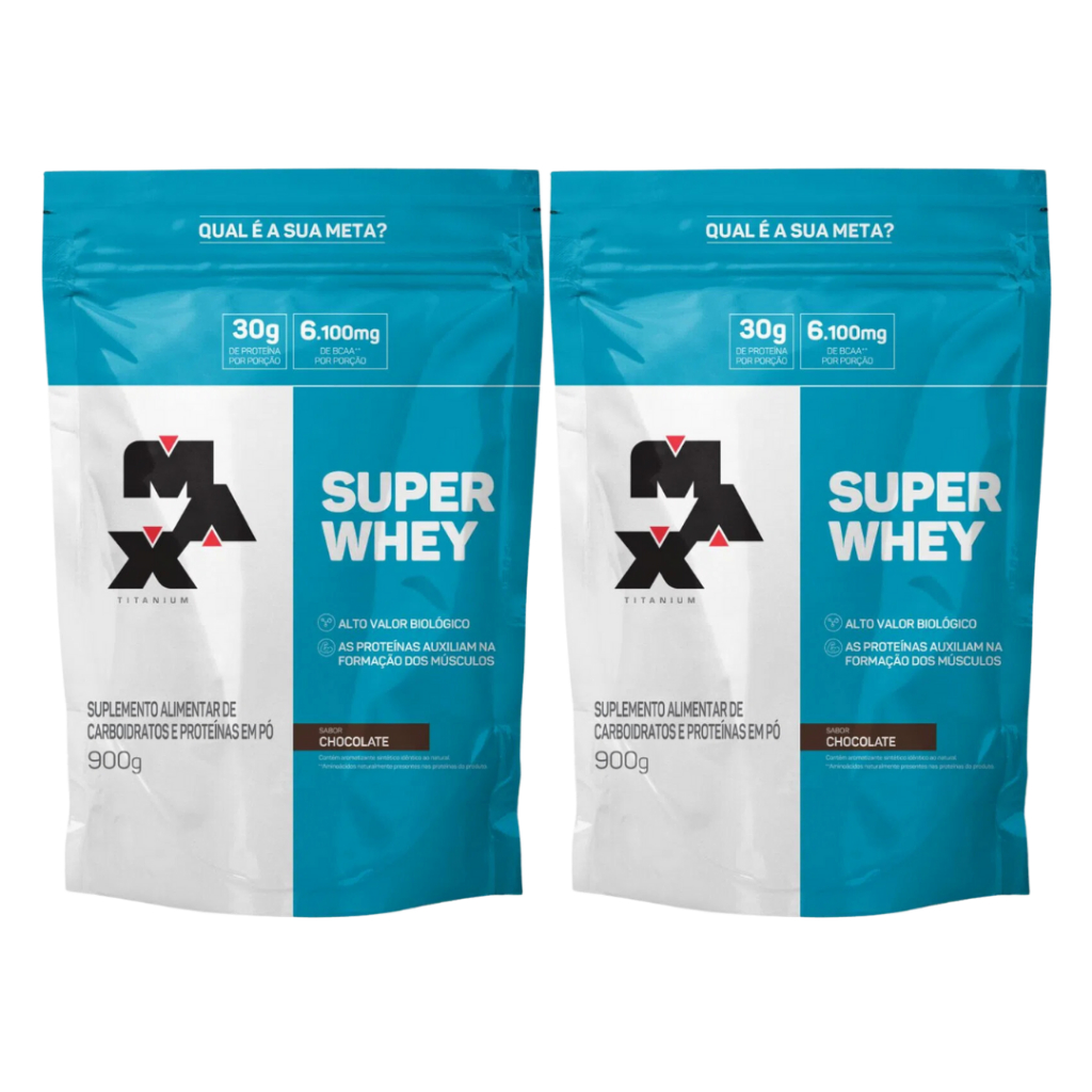 2x Super Whey Protein Concentrado Refil - 900g - Max Titanium