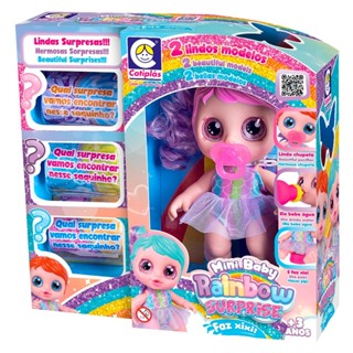 Boneca Rainbow Cabelo c Mechas Faz Xixi Lancamento