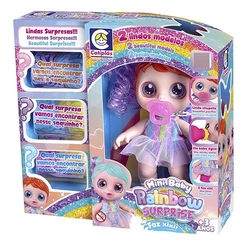 Boneca Mini Rainbow Surprise Faz Xixi Cabelo c Mechas Verdes
