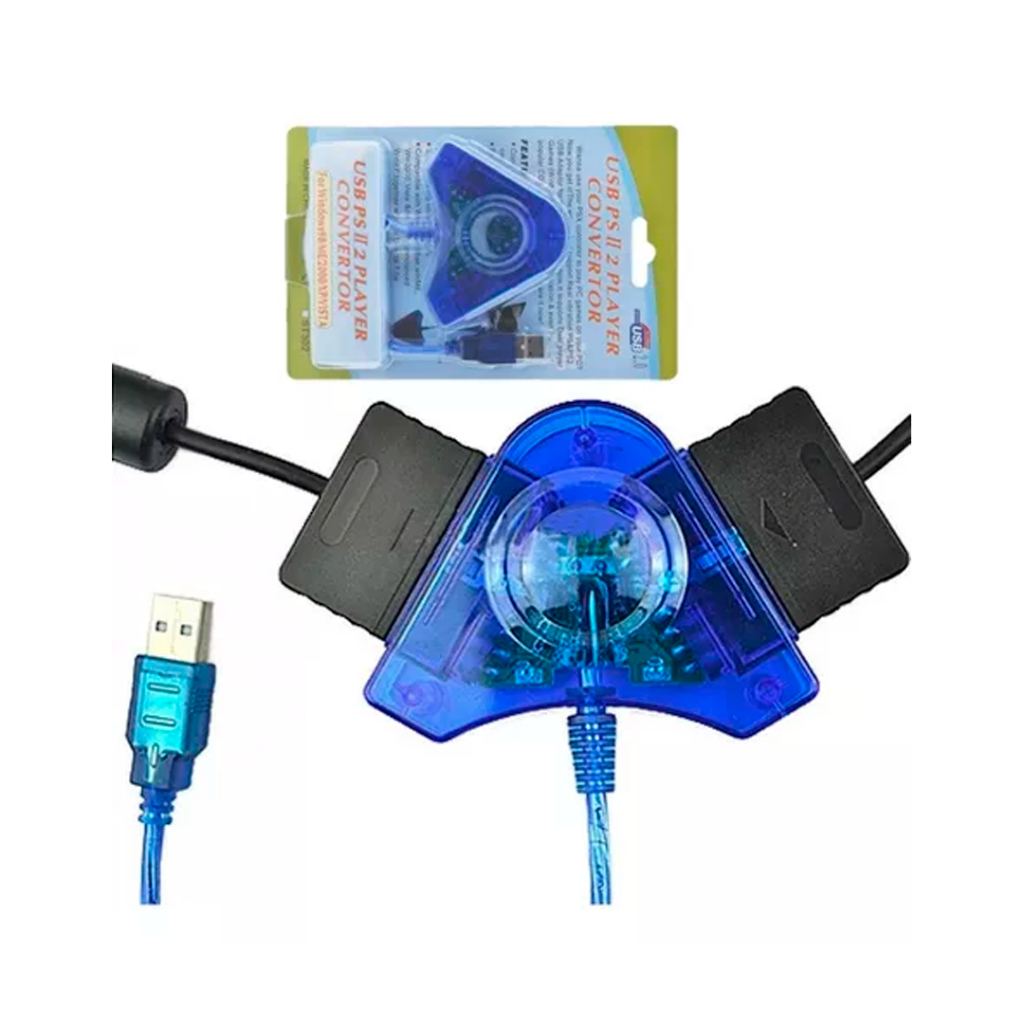 Adaptador conversor Playstation 2,  Duas Saídas USB PS2 & PSX para PC e Notebook