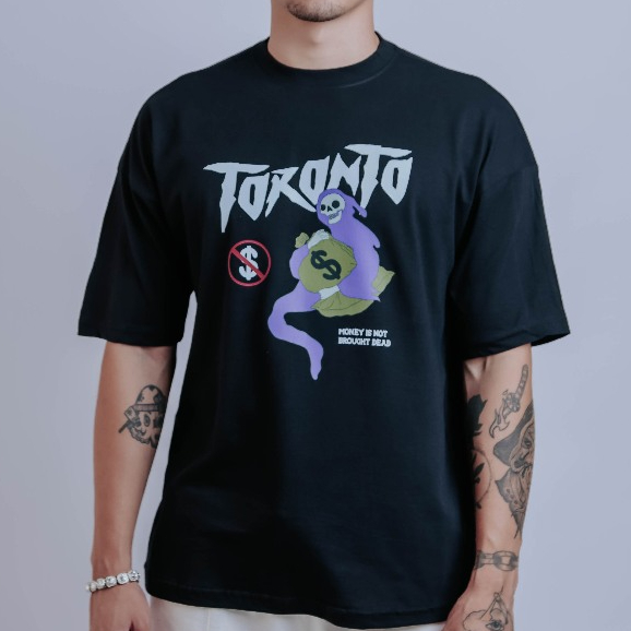 Camiseta OVERSIZED estampada Preta blusa camisa Streetwear em algodão 30.1 modelo Fantasma Old School Premium OVERSIZED