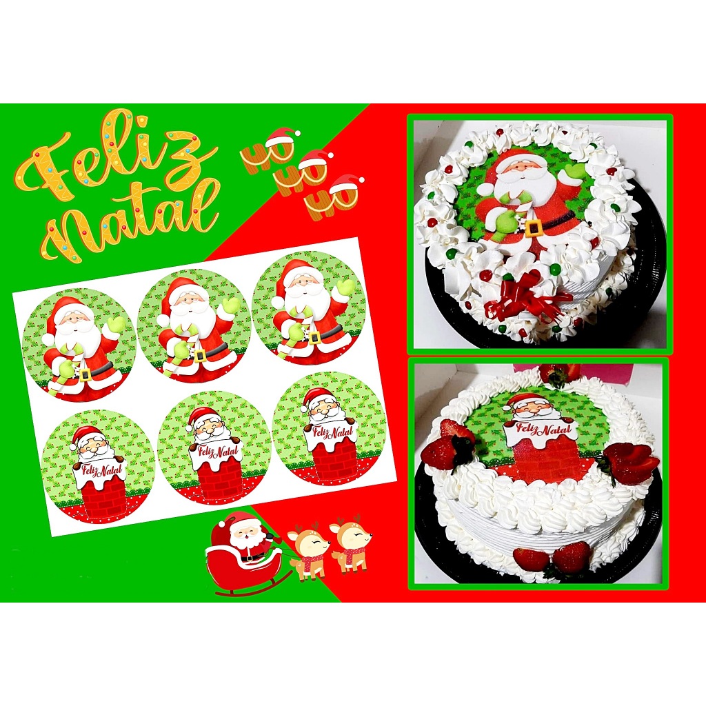 Papel-de-arroz-Bento-cake-Mini-Bolo- natal