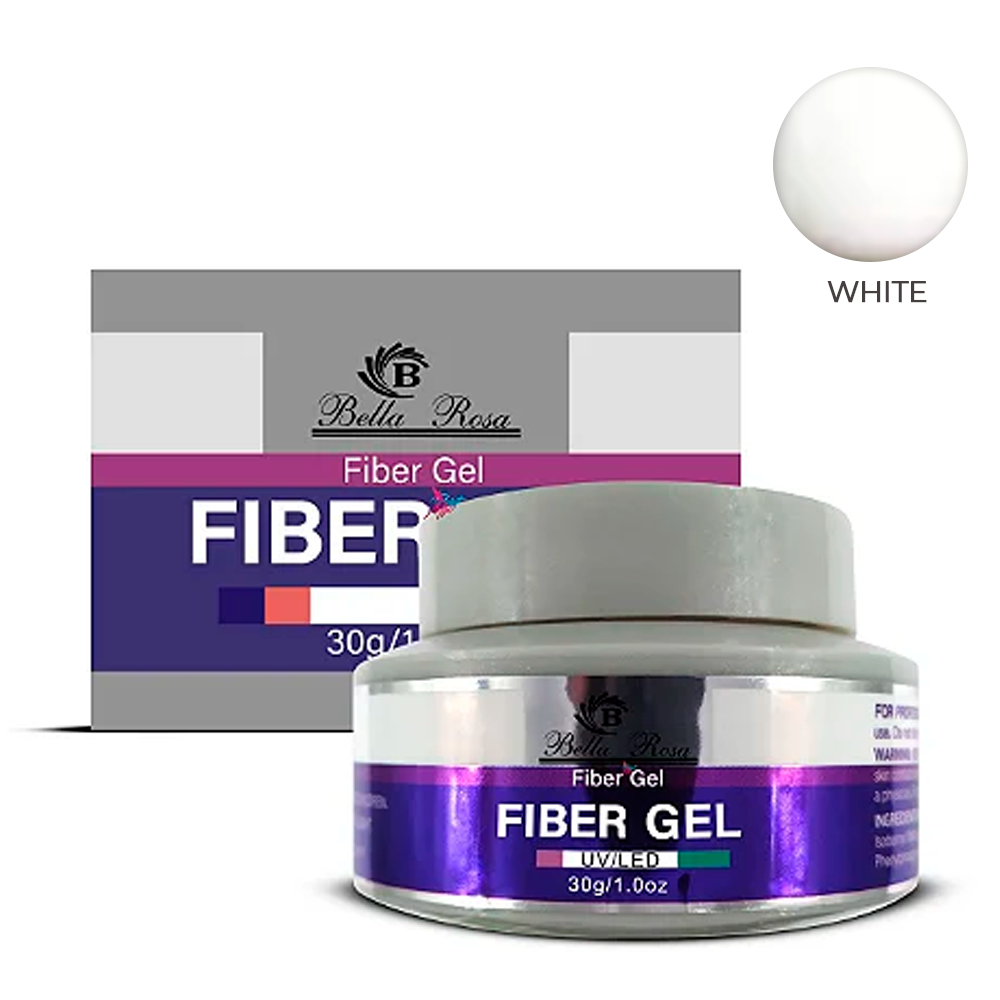 Gel Para Unhas Bella Rosa 15g - Fiber Gel Uv Led - Cor White