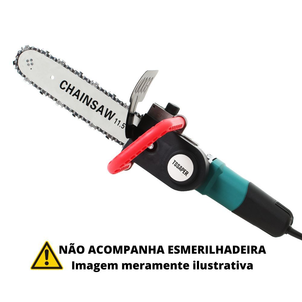 Kit Motosserra Adaptador Para Esmerilhadeira Angular Aço 11,5 pol tssaper TSKSE-01 · foto 2