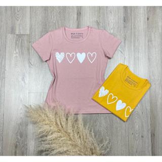 T-shirt Feminina - Corações - Camiseta - Baby Look - Blusinha - 100% Algodão em Oferta na Shopee