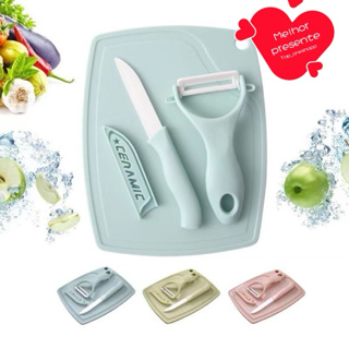 Kit Tábua de Corte, Faca e Descascador tesoura  Conjunto Faca para Legumes e Frutas Cozinha Jogo da Faca em Oferta na Shopee