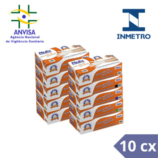 KIT com 10 caixas 1000un INMETRO luvas descartável de Látex com pó - MEDIX Enviamos o produto REAL em Oferta na Shopee