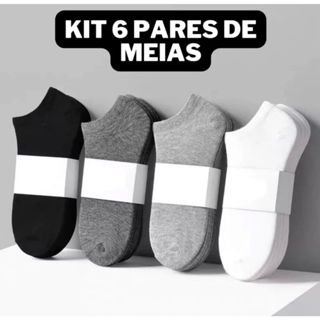 Kit 6 Pares De Meias Unissex Soquetes Menor Preço Do Brasil