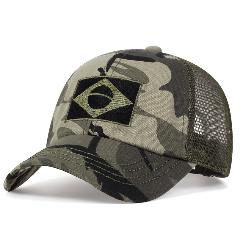 Boné Gorro Camuflado Bandeira Brasil Redinha Tela Ar Livre e Outros Modelos