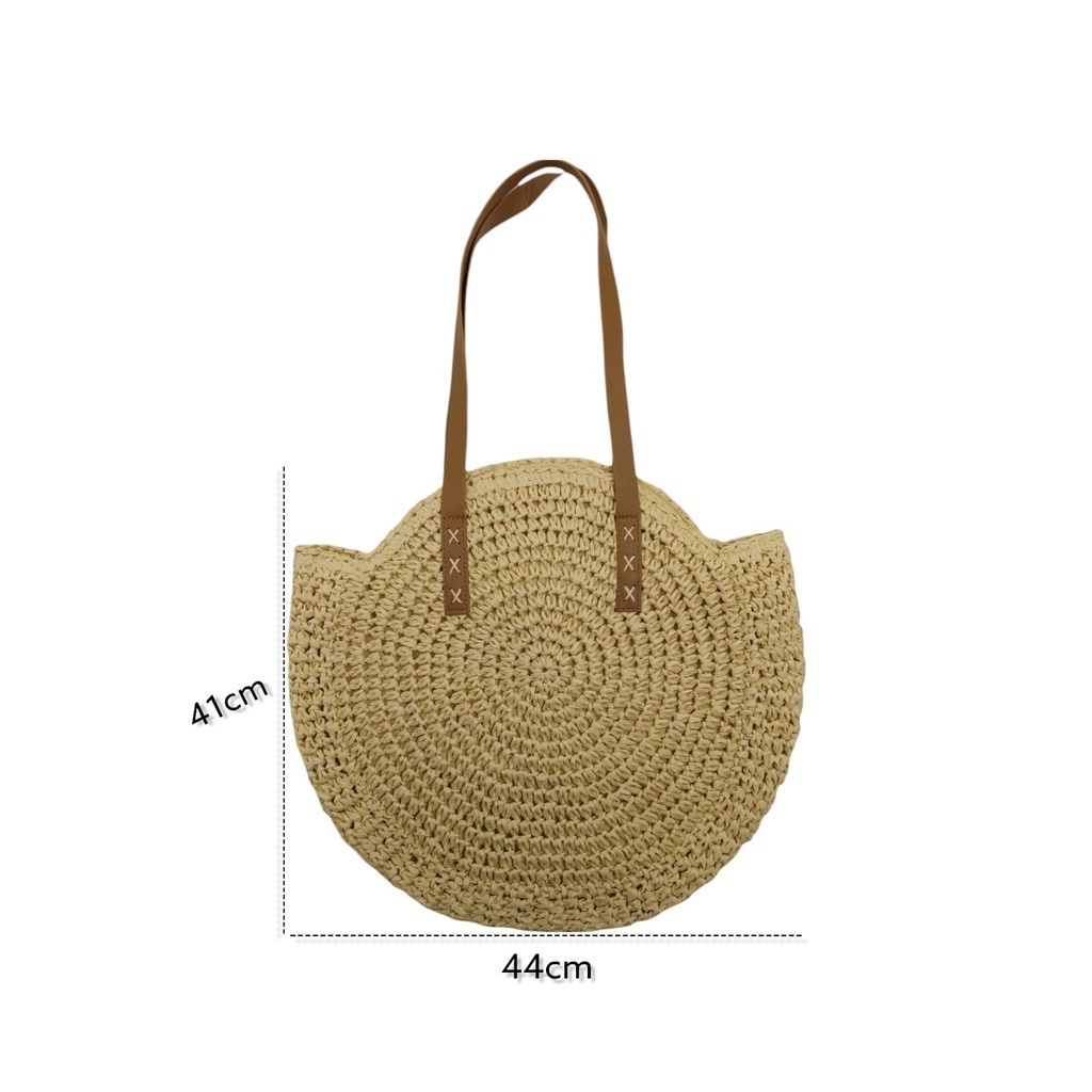 Bolsa Praia Palha Saco Grande Palha Sintética Moda Praia Casual BL-501