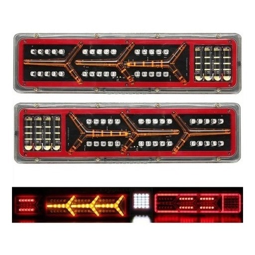 Par Lanterna Sinaleira Led Sequencial Modelo Flecha Caminhão Carretinha F4000 12v / 24v H131l