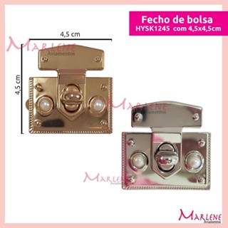 Fecho para bolsa com encaixe HYSK1245 detalhe pérola com 1 unidade