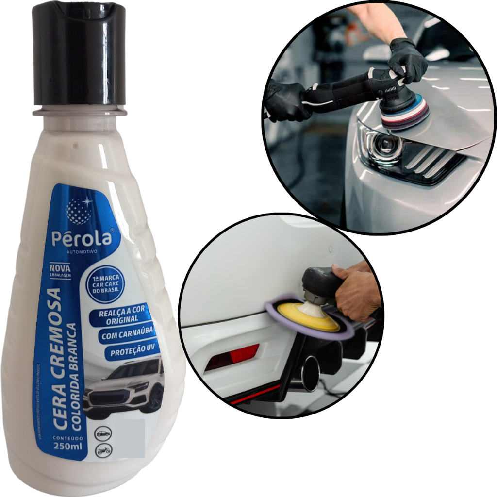 Cera Cremosa Colorida na Cor Branca 250ml Original Pérola - Spare Parts and Accessories for Vehicles
