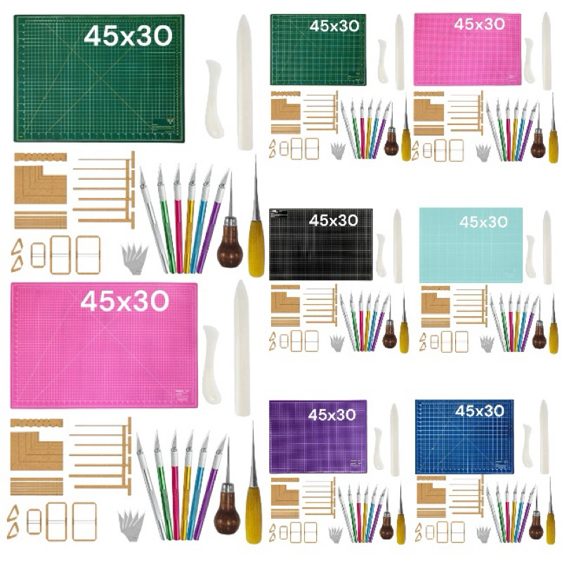 Kit Base De Corte 45x30 Cartonagem patchwork completo wire-o post it papelaria