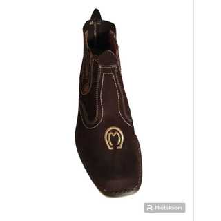 Botina Masculina Artesanal em Couro Nobuck