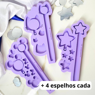 Molde de silicone caneta slim espelho para resina epóxi Caneta + espelho de mão + pingentes. em Oferta na Shopee